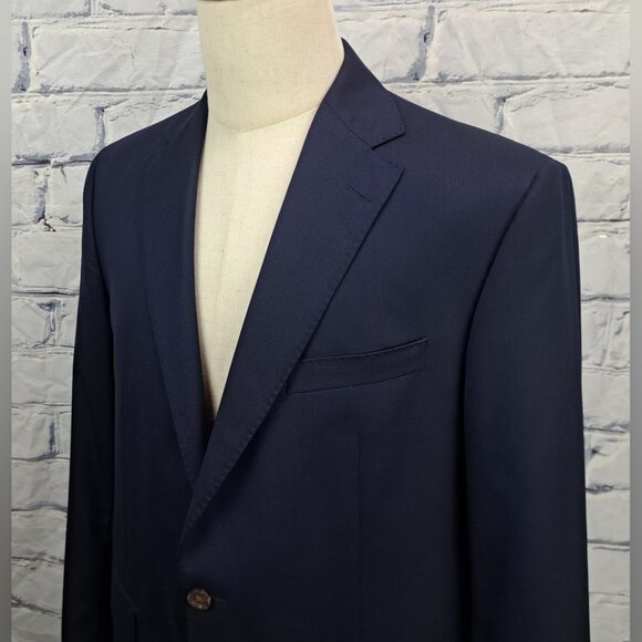 Jack Victor Men's Blazer Sport Coat Vitale Barberis Fabric Navy Century CT 42R - Picture 1 of 16